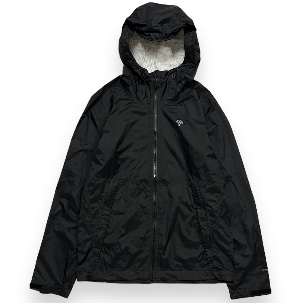 【中古品】国内正規 MOUNTAIN HARD WEAR マウンテンハードウェア Exponent Jacket エクスポーネント ジャケット 刺繍  ロゴ ナイロン マウンテンパーカー アウター フード ドローコード 登山 トレッキング キャンプ S ブラック