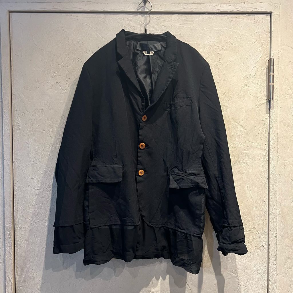 COMME des GARCONS COMME des GARCONS コムデギャルソン コムコム 10SS ポリ縮絨 再構築 3B テーラードジャケット RE-J-010 ブラック size L 代官山A06