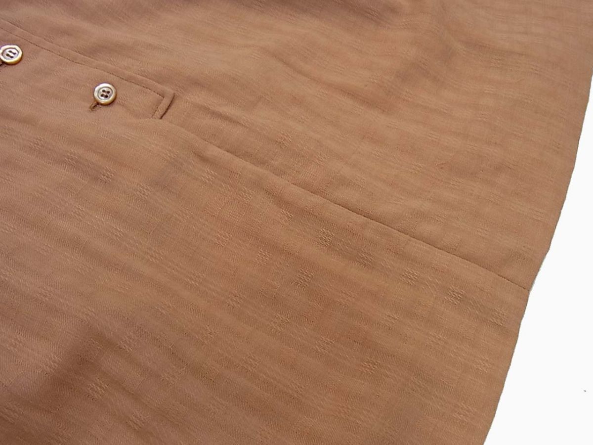 ヴィンテージ 希少◇HERMES 長袖 シャツ ワンピース  ダルオレンジ  プルオーバー エルメス レディース レトロ感 フランス製 ヴィンテージ 希少◇HERMES 長袖 シャツ ワンピース ダル