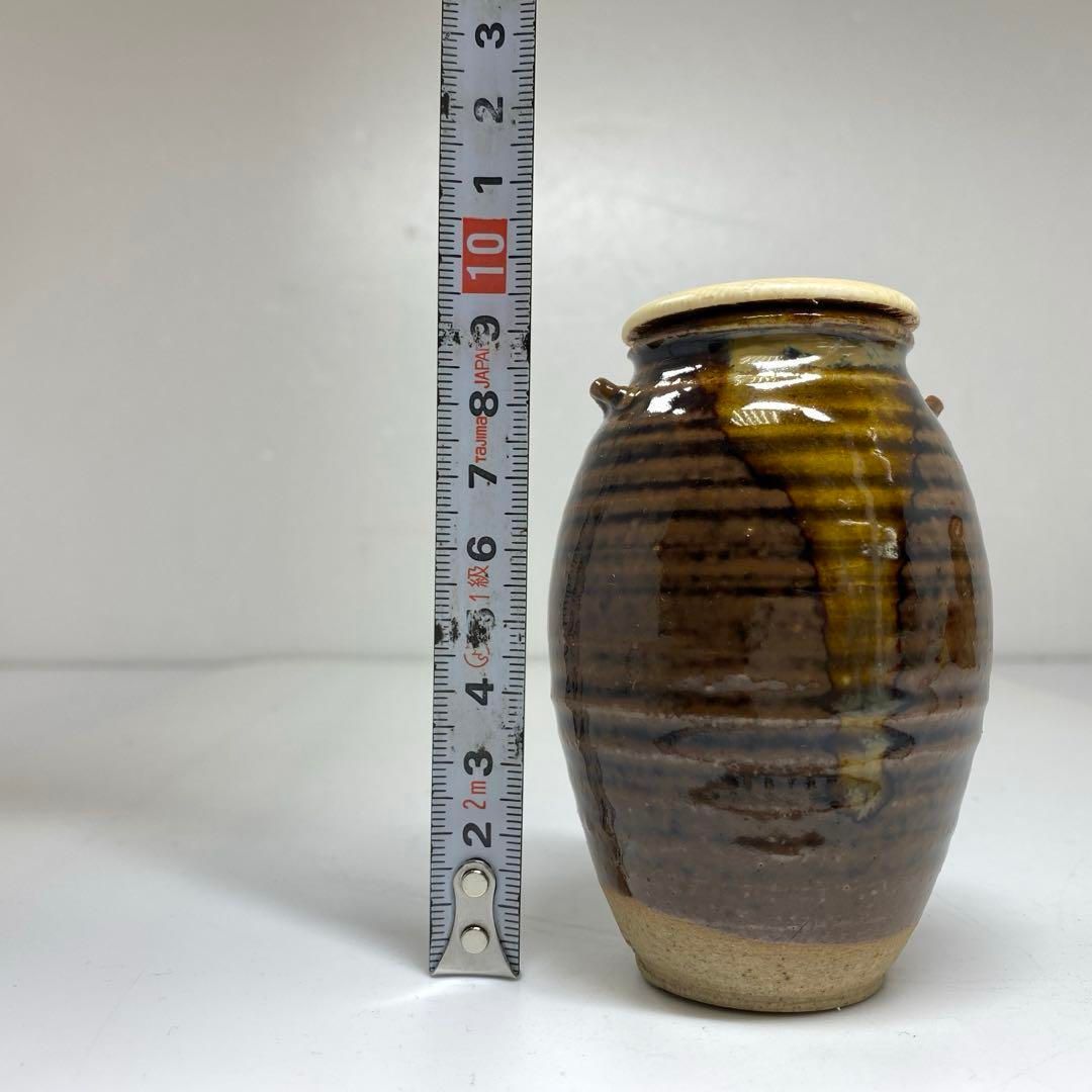 ☆茶3 淡海ぜぜ陽炎園 膳所焼 茶入 在銘 共箱 高さ9.5㎝東な6