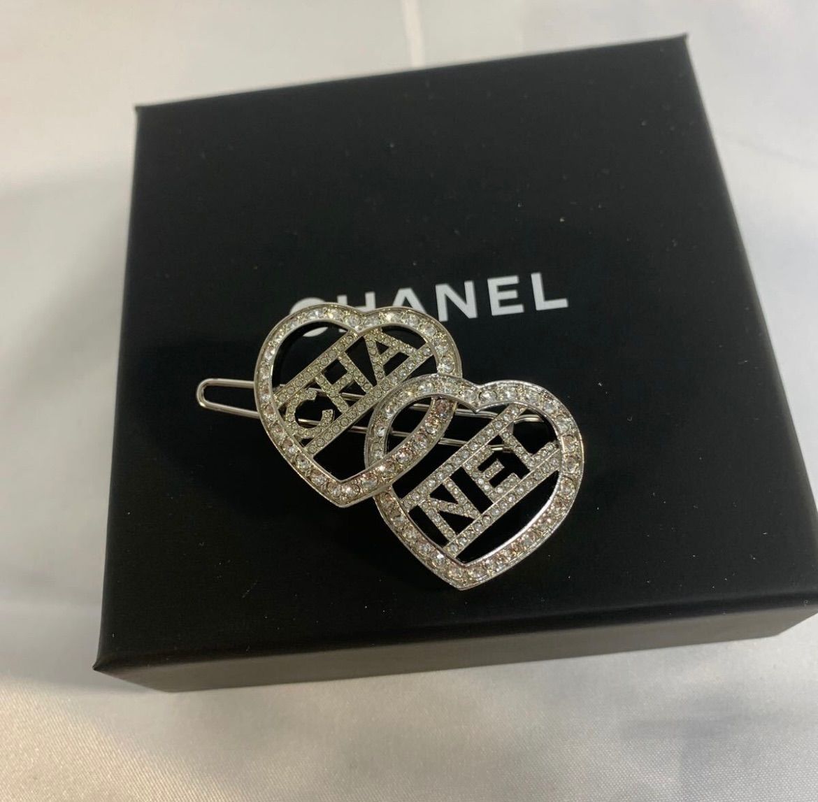 CHANEL シャネル ヘアピン ヘアアクセサリー ダブルハート バレッタ 