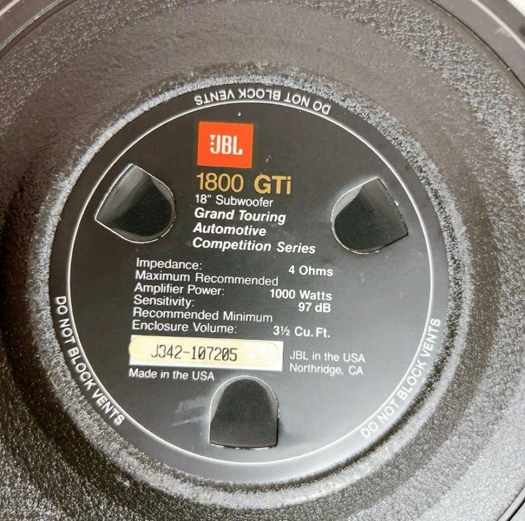 極美品】JBL 1800 GTi ウーファー 1000シリーズ 最高スペック - メルカリ
