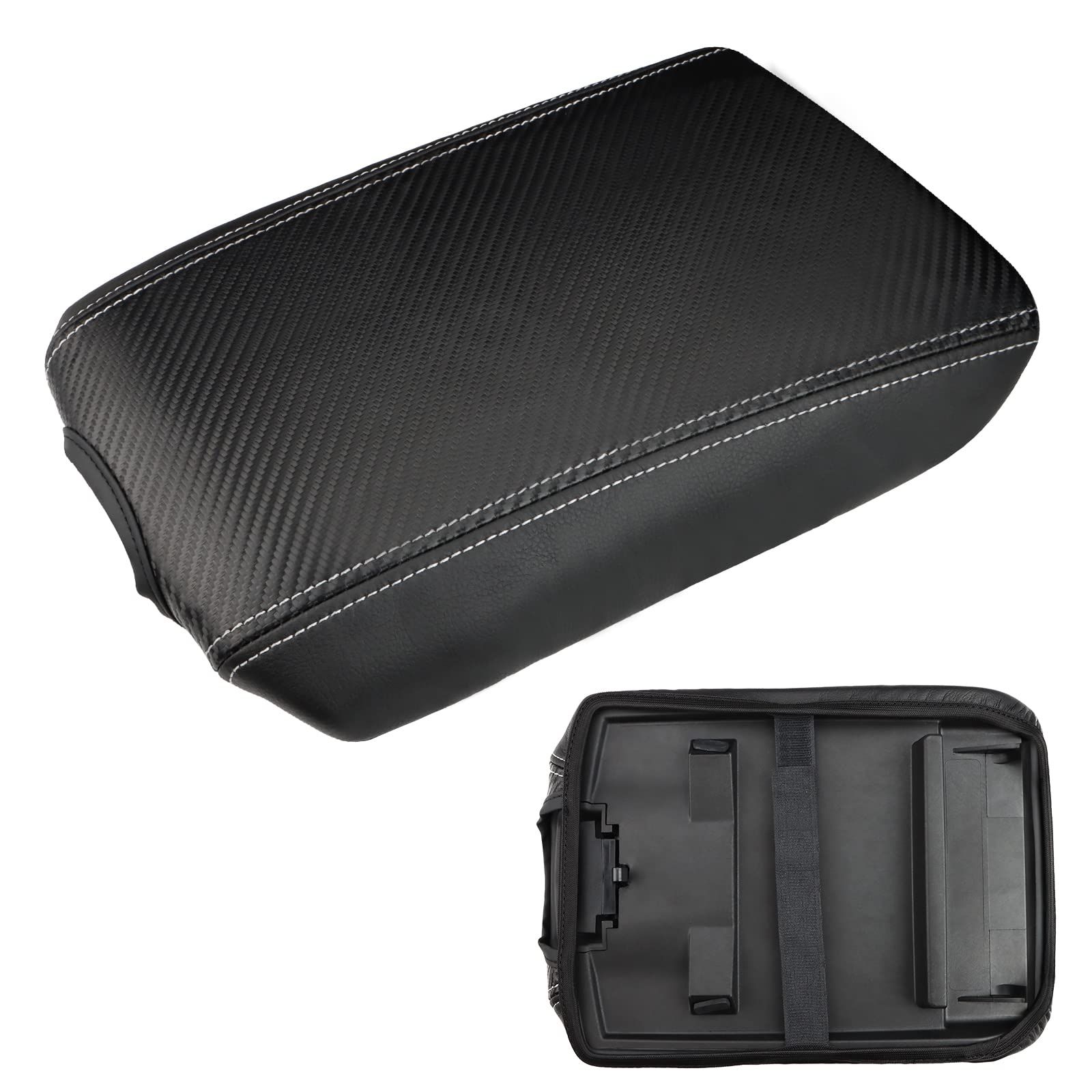 コンソールカバー 車のカーボンファイバーセンターコンソールアームレストクッションマットパッドカバーフィットマスタングオート Car Carbon F : コンソールス パネルカバー 5 シリーズ F10 F18