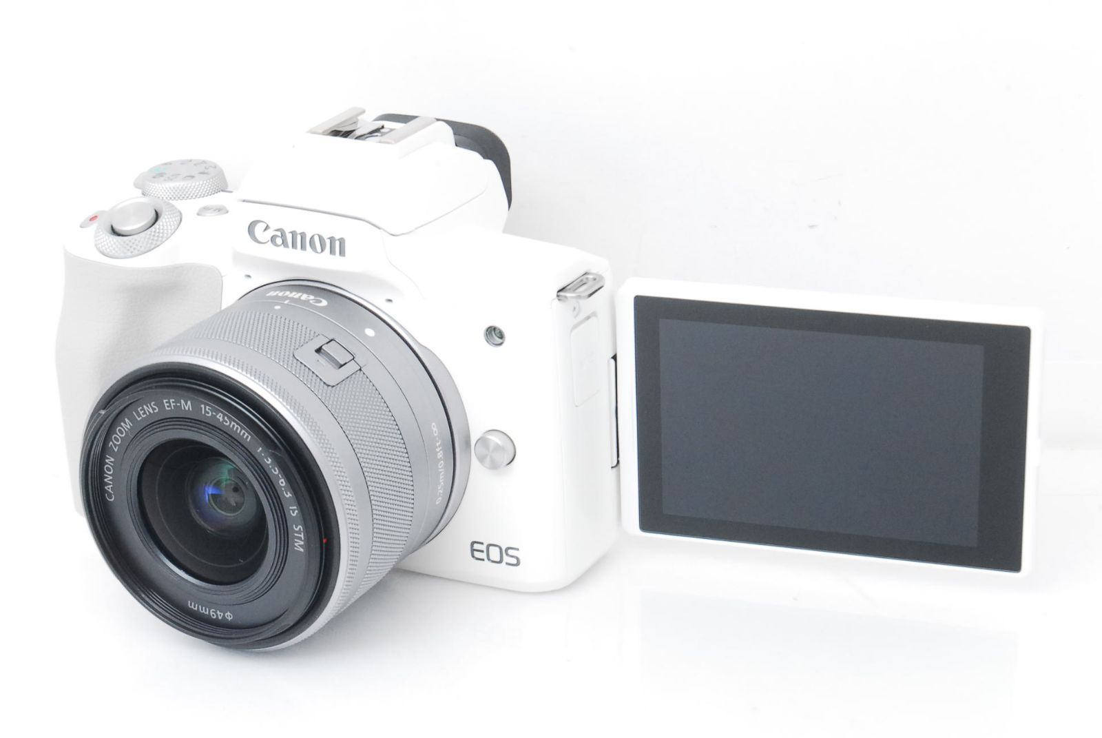洗練されたオシャレホワイト スマホ転送OK キャノン EOS Kiss M2 レンズキット