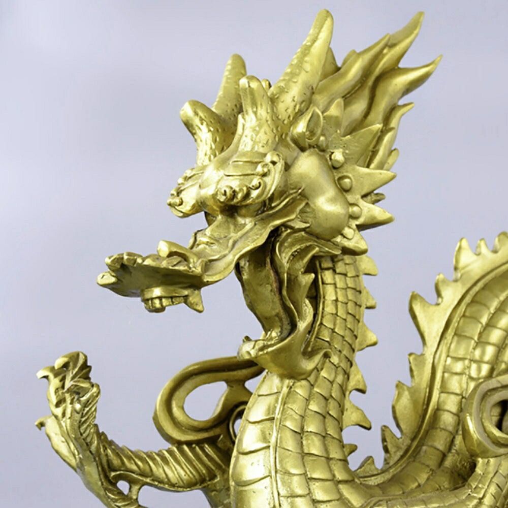 置物 龍 風水 長髭 皇帝龍 人工水晶1個付属 置物 風水 皇帝龍