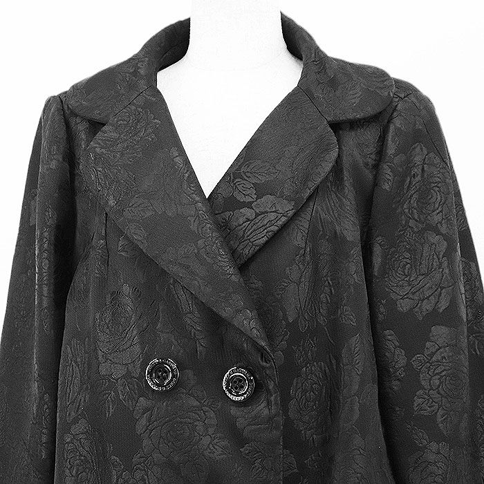 D&G ブラック ダブルブレスト ロングコート 26/40 美品】DOLCE & GABBANA ドルチェ アンド ガッバーナ コート ロゴ