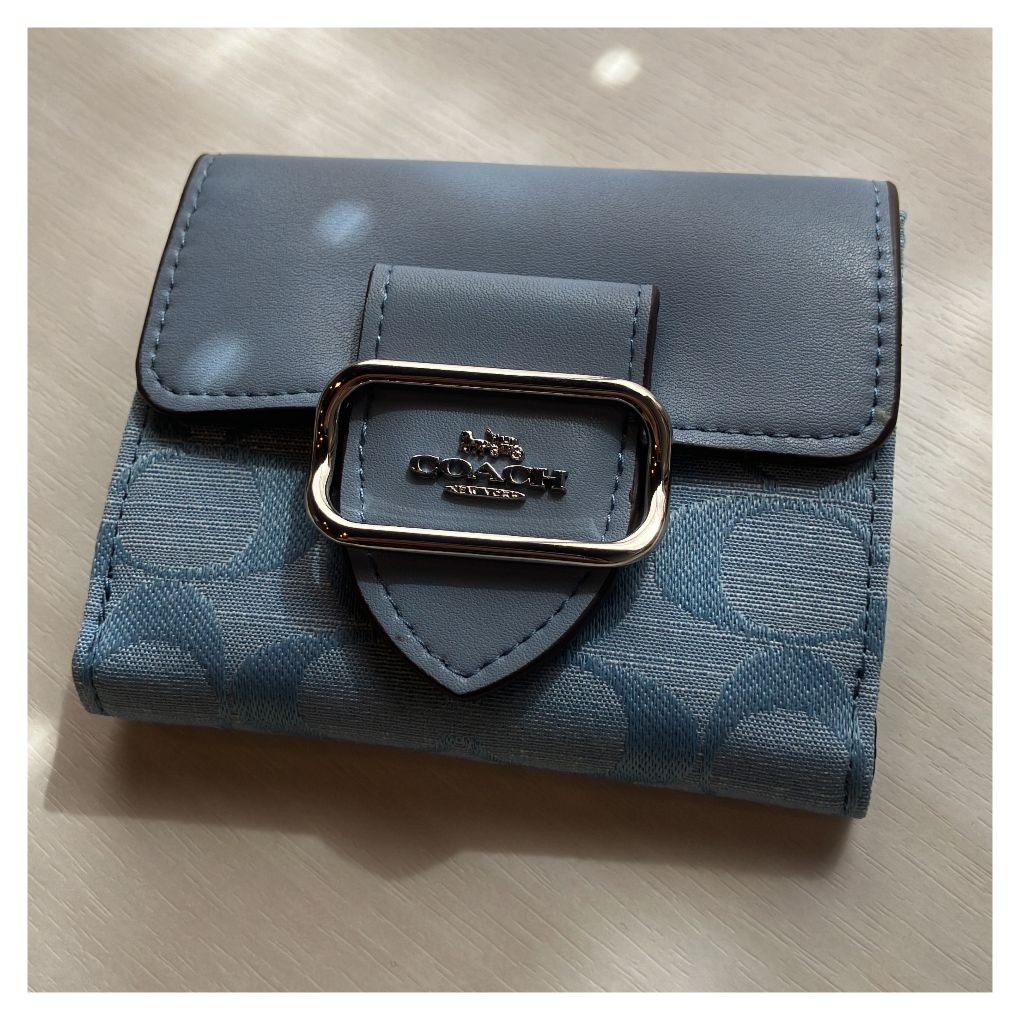 財布 二つ折り財布 COACH シグネチャー シャンブレー スモール 