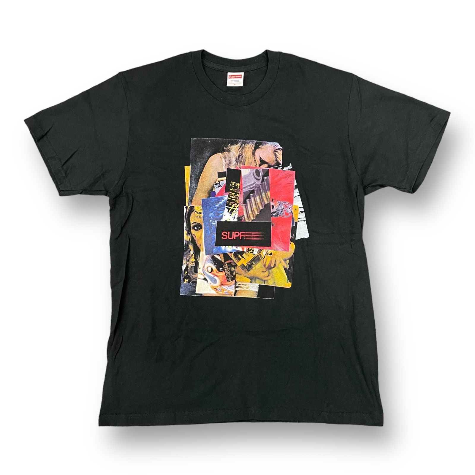 美品 SUPREME 21AW Stack Tee スタック Tシャツ シュプリーム ブラック