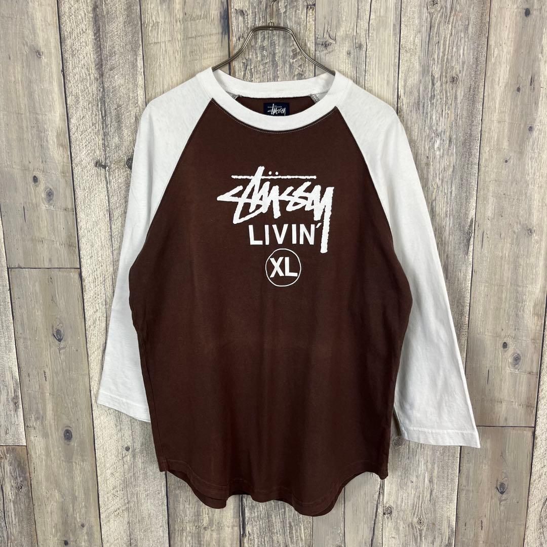 OLD STUSSY 紺タグ 90s ステューシー ロンT 7分袖 Tシャツ M - メルカリ