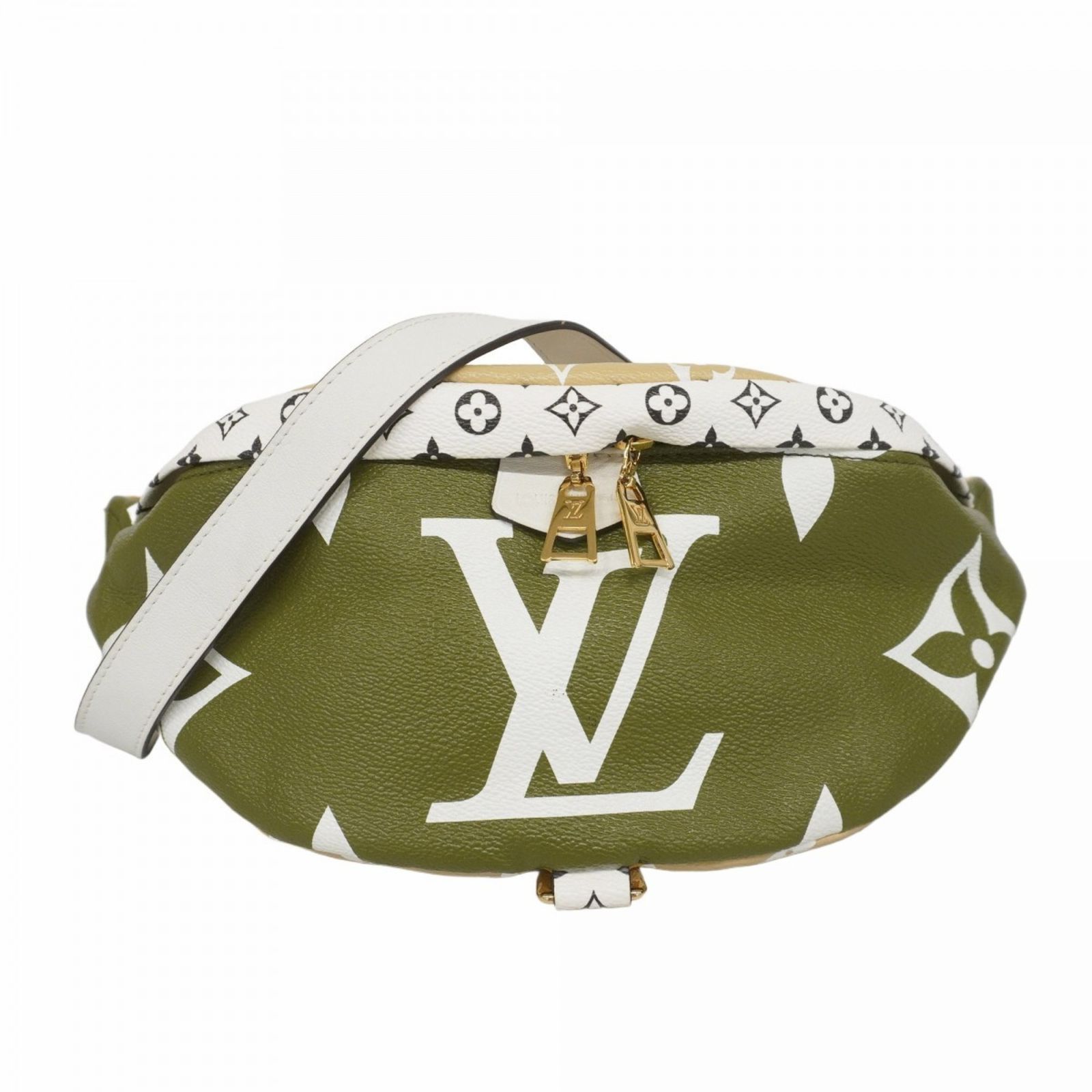 ルイ ヴィトン Louis Vuitton ルイ ヴィトン ボディバッグ モノグラム ジャイアント バムバッグ M44611 カーキ ベージュ ホワイト ブラックメンズ レディース