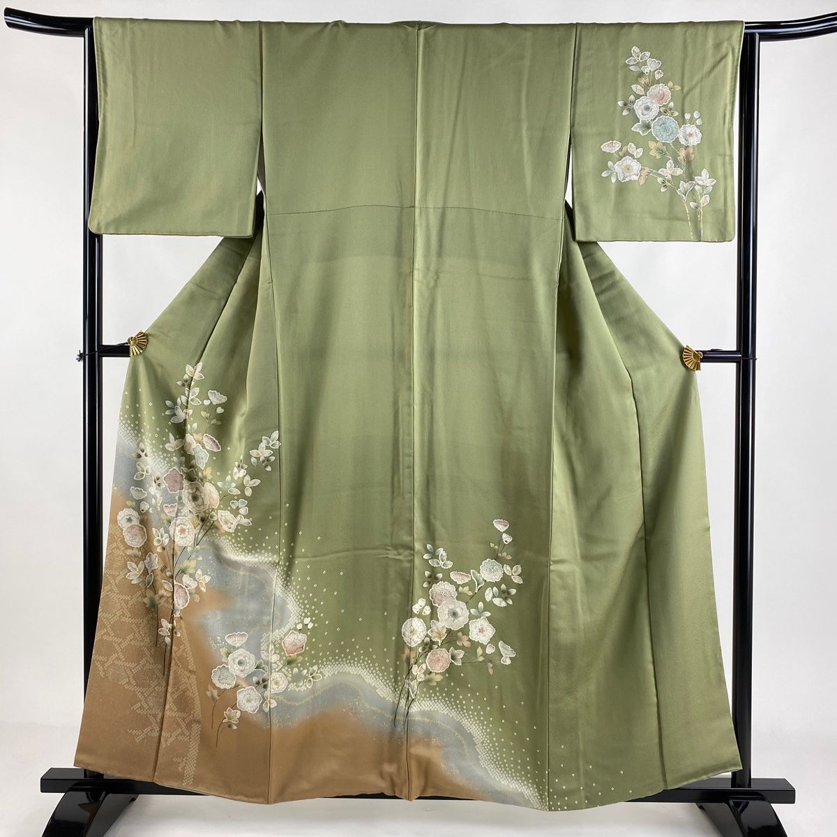 色無地　辻ヶ花地柄　momaro様 色無地】正絹 袷 辻が花地紋 一つ紋付 浅葱鼠色 | 野の花