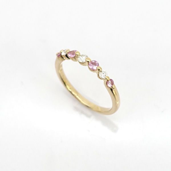 ピンクダイヤリング 指輪 ウェーブリング 9号