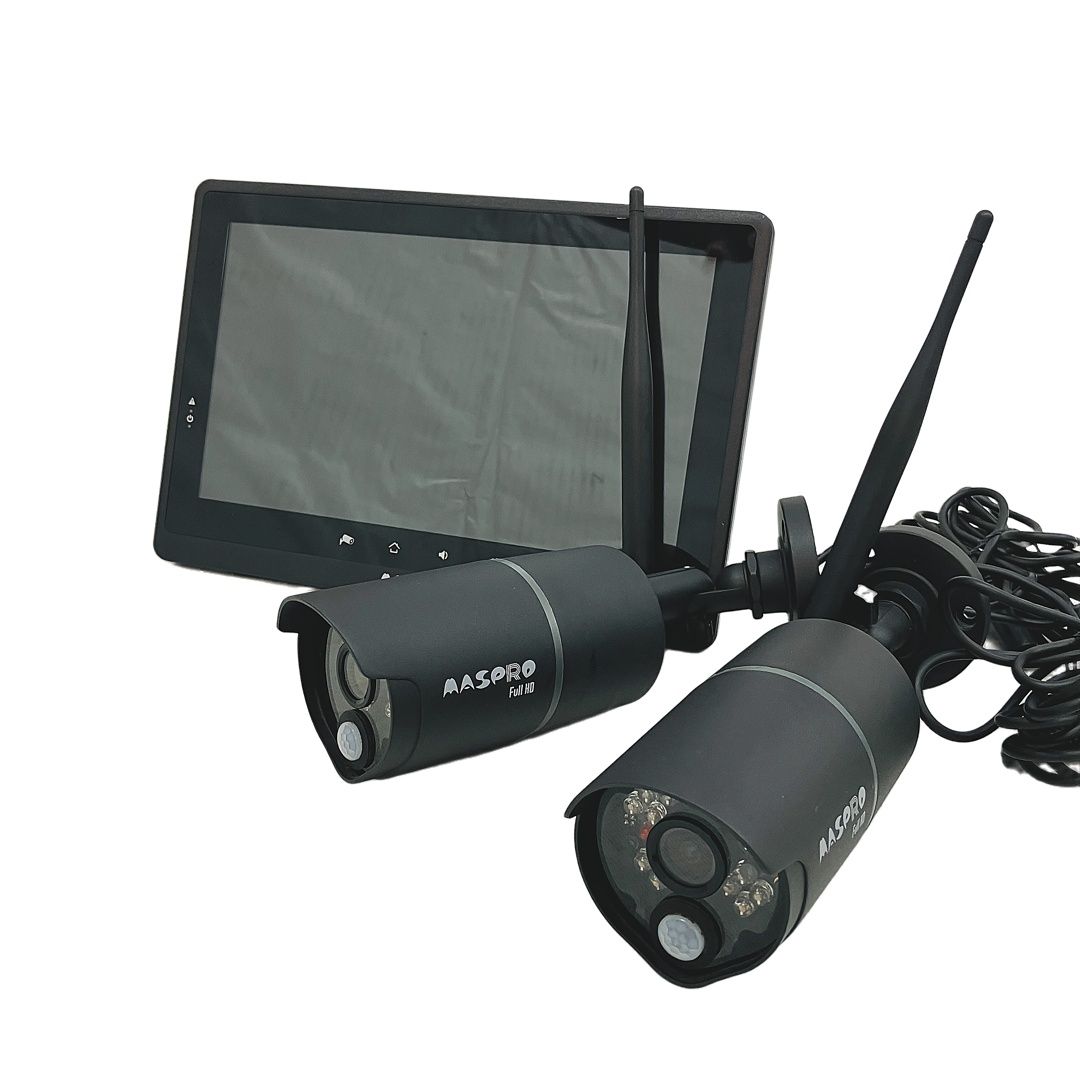 マスプロ電工 防犯カメラ モニター カメラセット WHCBL10ML WHC7M4-C 10.1インチ 家電 C10418472