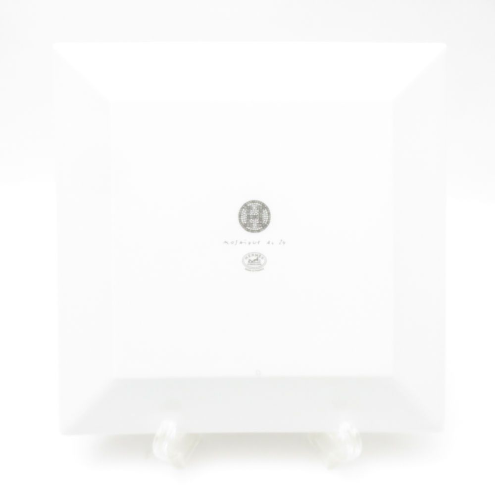 充実した HERMES エルメス モザイク ヴァンキャトル プラチナ プチカレ NO.3 スクエアプレート 15cm 角皿 SC9103V1