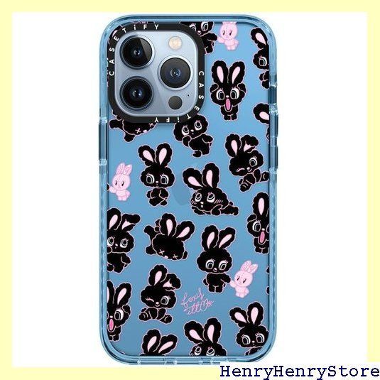 CASETiFY インパクトiPhone 13 Pro ケース MIL規格準拠 4x MIL-STD-810G 2.5mからの落下試験をクリア - Black Bunnies - シエラブルー 1564