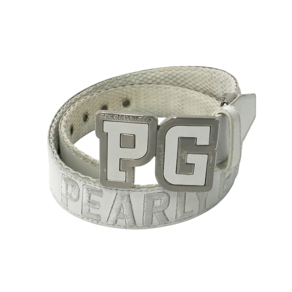 PEARLY GATES PGロゴ ベルト ホワイト