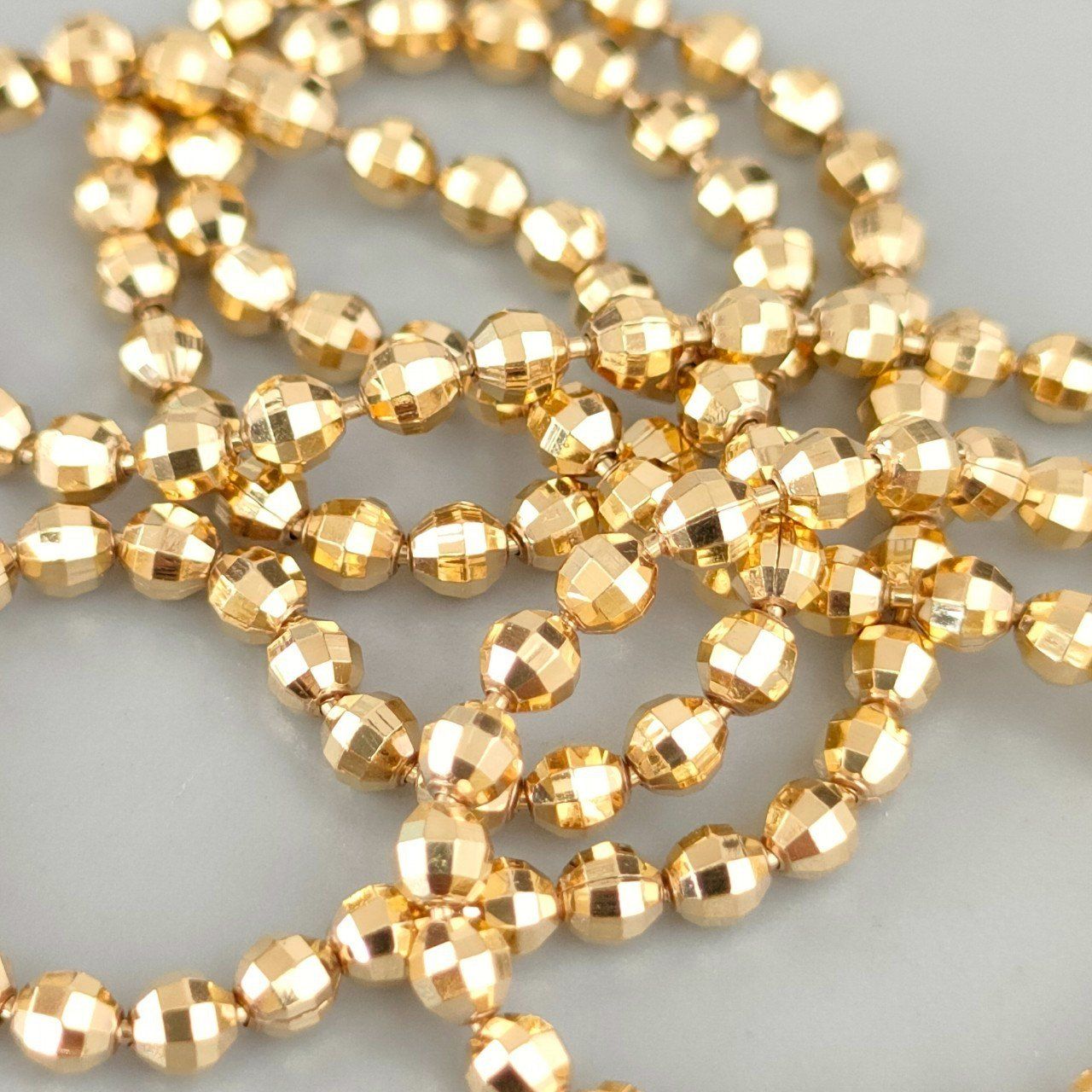 18金 K18 ミラーボールチェーン ネックレス レディース 8.56g 40.5