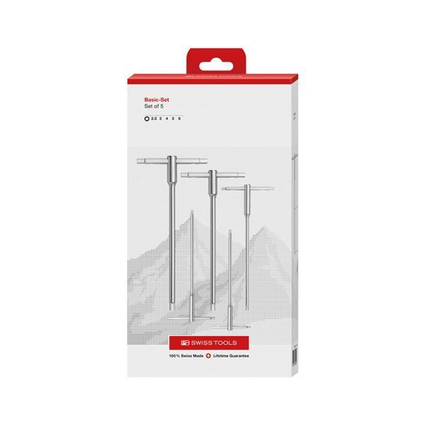 PB SWISS TOOLS ピービースイスツールズ 5本組 スライド式六角棒レンチセット ペーパーボックス入 1204.SET6CBB