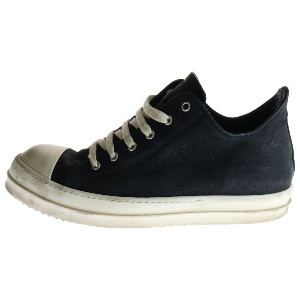【正規品】Rick Owens ブラック レザー ローカットスニーカー Rick Owens (リックオウエンス) RAMONS ラモーンズ レザー