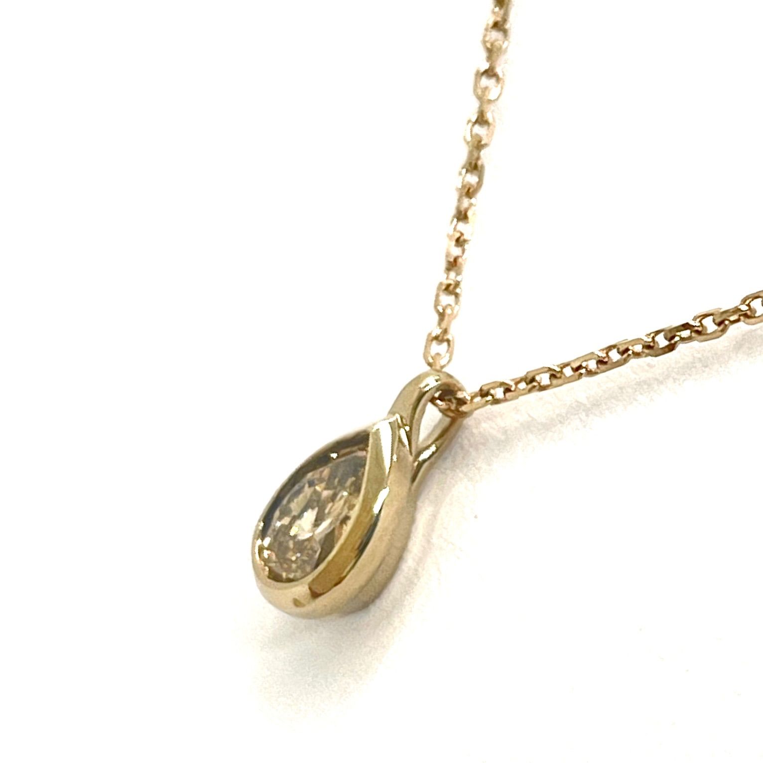 KASHIKEY / カシケイ ペアシェイプ ダイヤネックレス K18BG 0.18ct