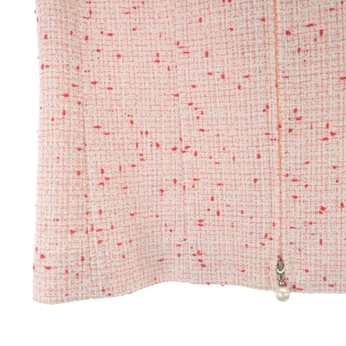 □ 44795★冬 Rene ルネ ジャケット ツイード ライトピンク 未使用 Rene ルネ 日本製 5分袖 ツイード ジャケット 34 ピンク系