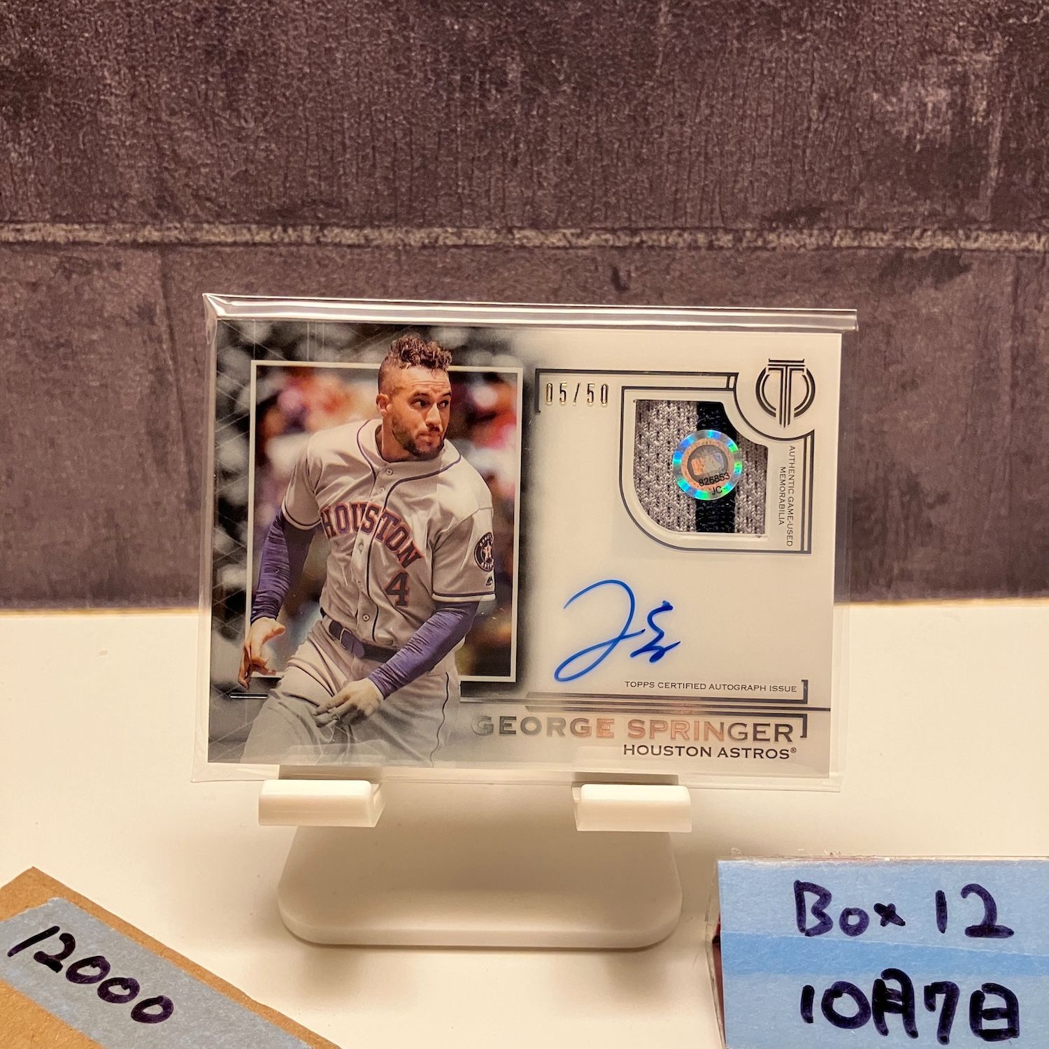 2019 Topps Tribute George Springer 05|50 直筆サインカード Houston Astros Tribute パッチ カード