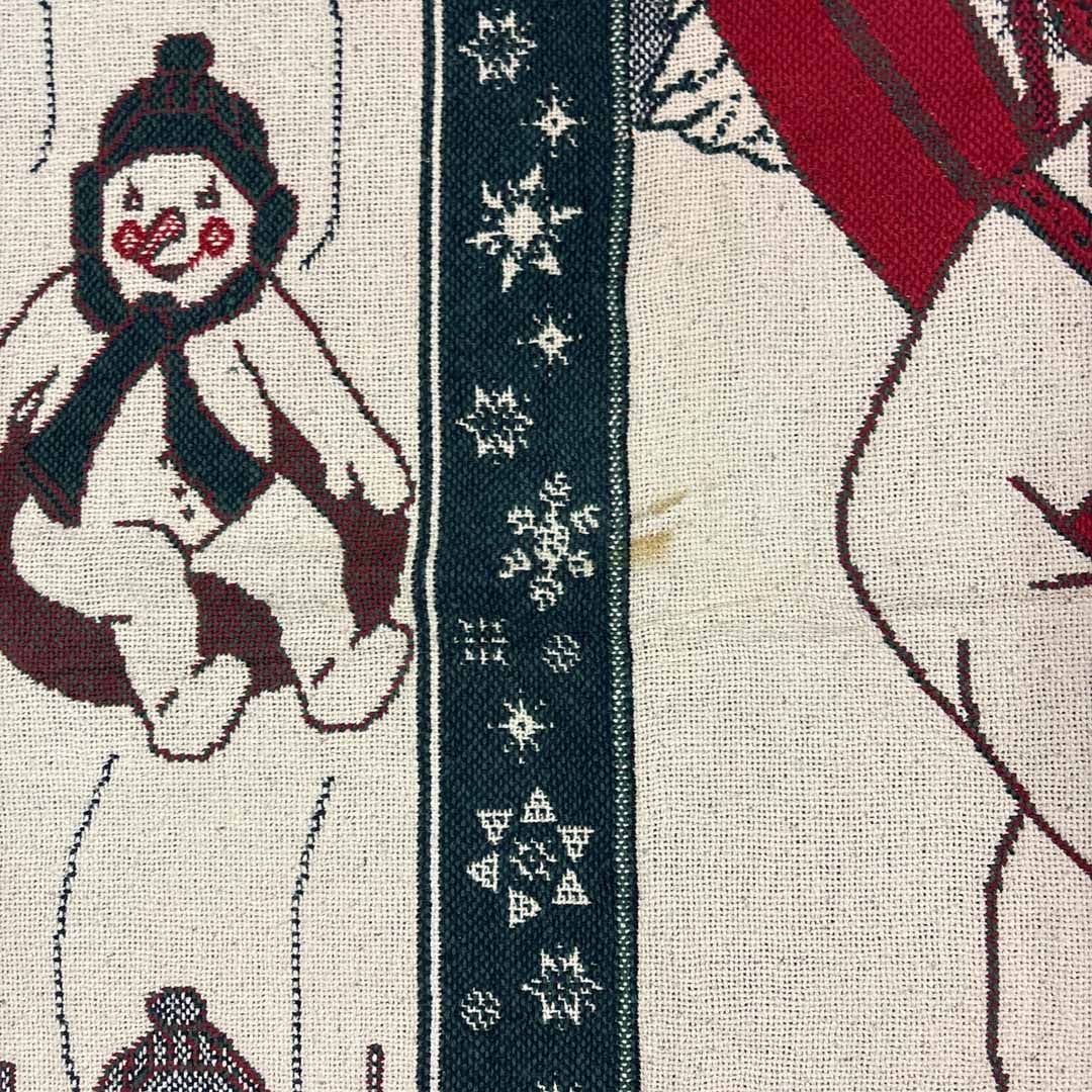 vintageラグ カーペット 雪だるま スキー クリスマス 1989 - メルカリ