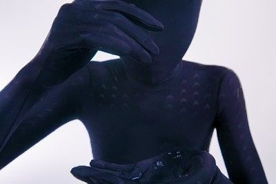 全身タイツ 鱗模様 紺 男性女性兼用 オーダーサイズ ゼンタイ コスプレ ZENTAI レオタード ボディースーツ 仮装 イベント 戦隊 撥水