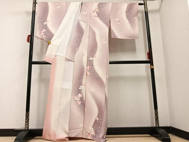 平和屋着物 上質な小紋 舞花文 暈し染め 正絹 AABB5152ph