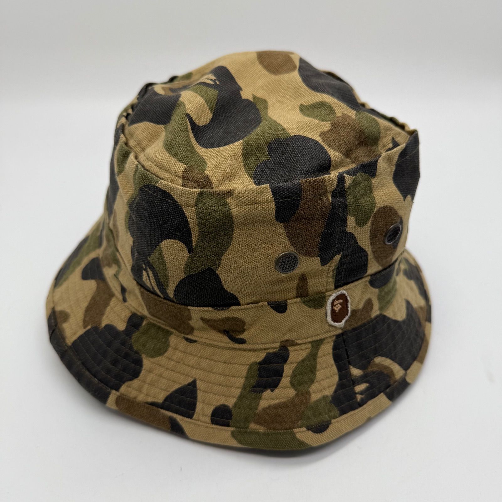 A BATHING APE 90s archive green camo safari HAT L 初期 アベイシングエイプ 迷彩 グリーンカモ サファリハット ヴィンテージ 裏原 NIGO ストリート