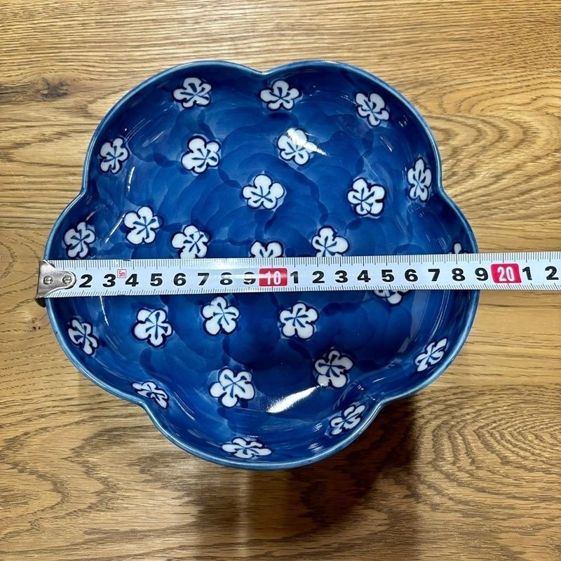 源右衛門窯 有田焼 古染風梅紋 梅型皿 梅型鉢 花型