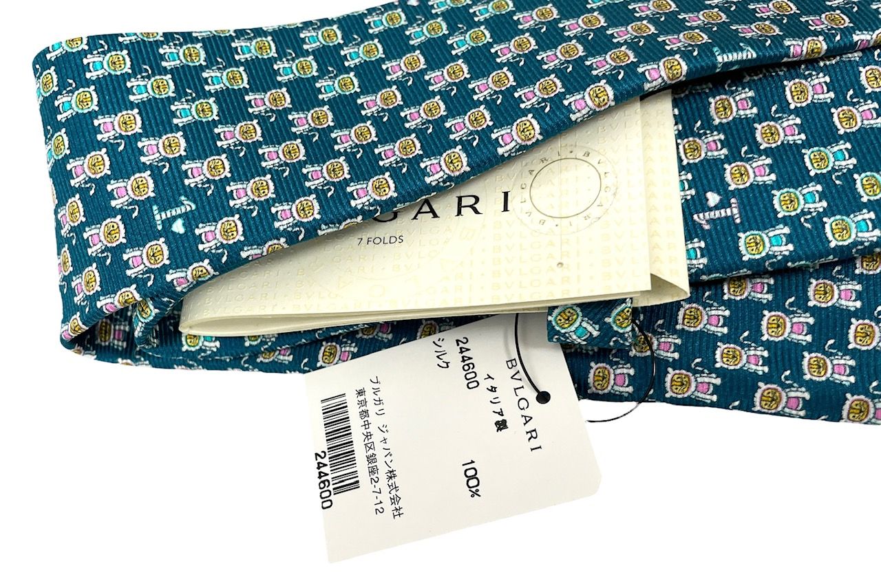 未使用 タグ付き ブルガリ ネクタイ トラ柄 アニメ アニマル