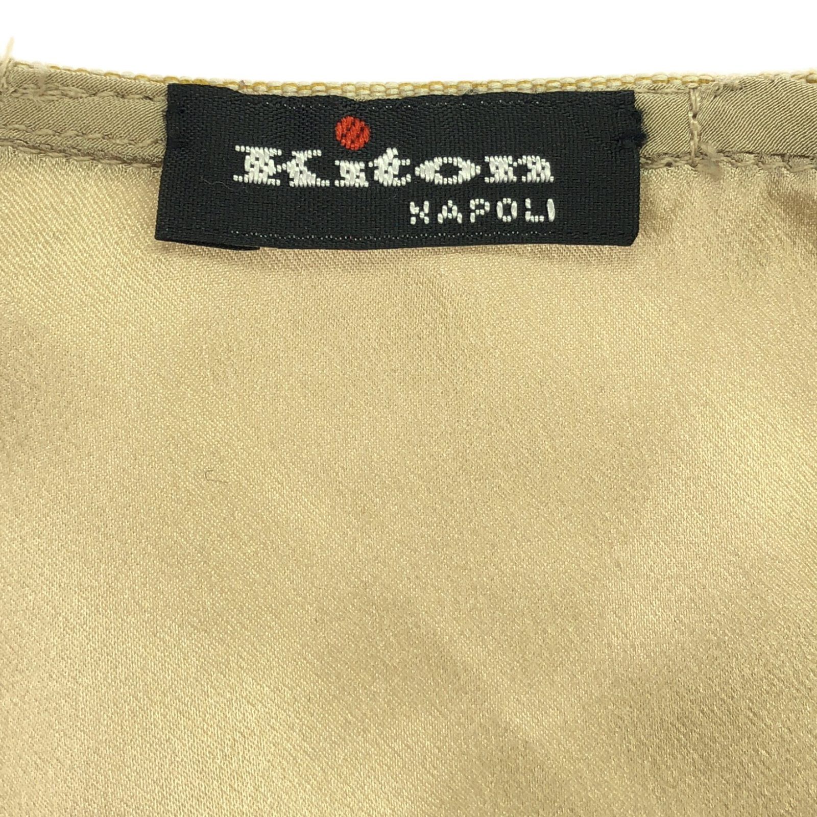 キートン Kiton ブラウス ブラウス リボン ベージュ シルク