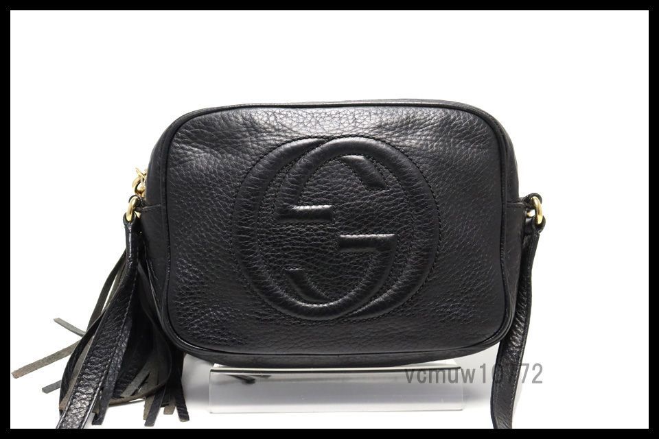 希少美□GUCCI ソーホー フリンジ スモールディスコ レザー ショルダー 