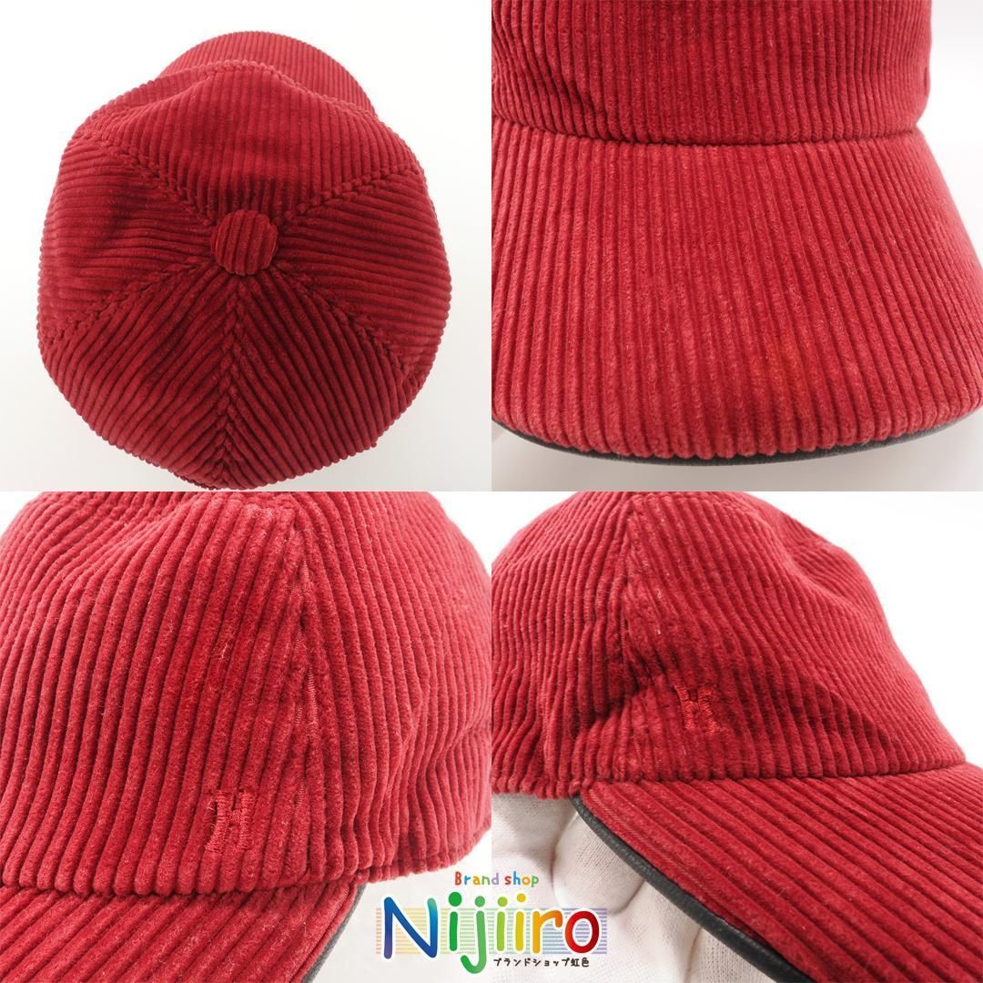 【極美品】エルメス セリエ 帽子　コーデュロイ Hロゴ刺繍 キャップ 1580 極美品】エルメス セリエ コーデュロイ Hロゴ刺繍 キャップ 帽子