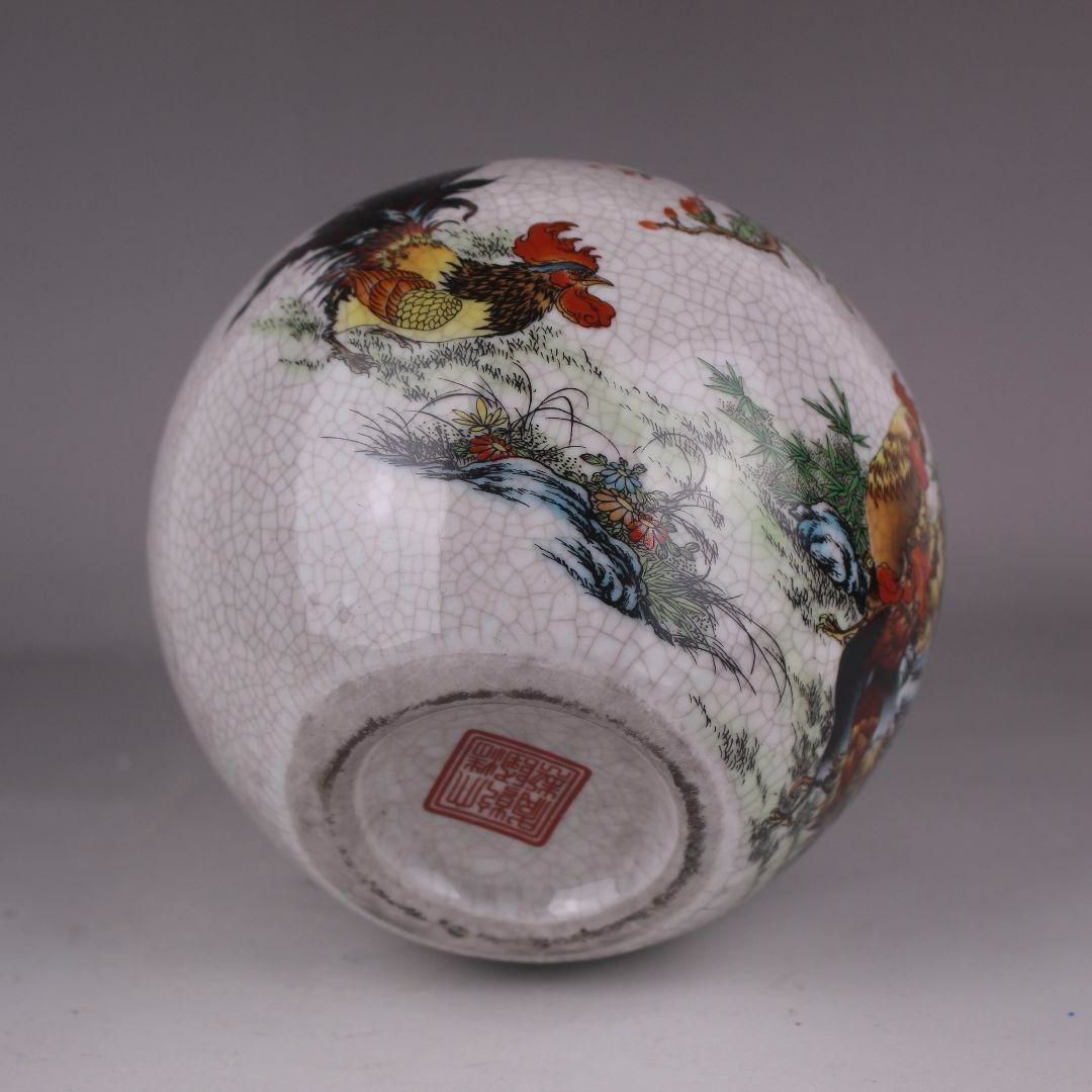 大清乾隆粉彩富貴大吉林檎樽瓶 景徳鎮 陶磁器 装飾品 現代工芸品