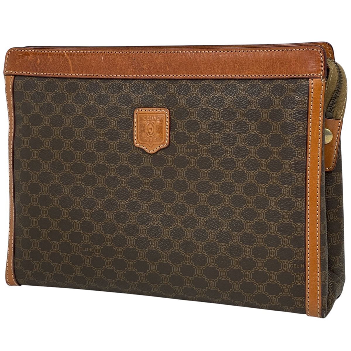 セリーヌ CELINE マカダム柄 セカンドバッグ クラッチバッグ セカンドバッグ コーティングキャンバス ブラウン レディース