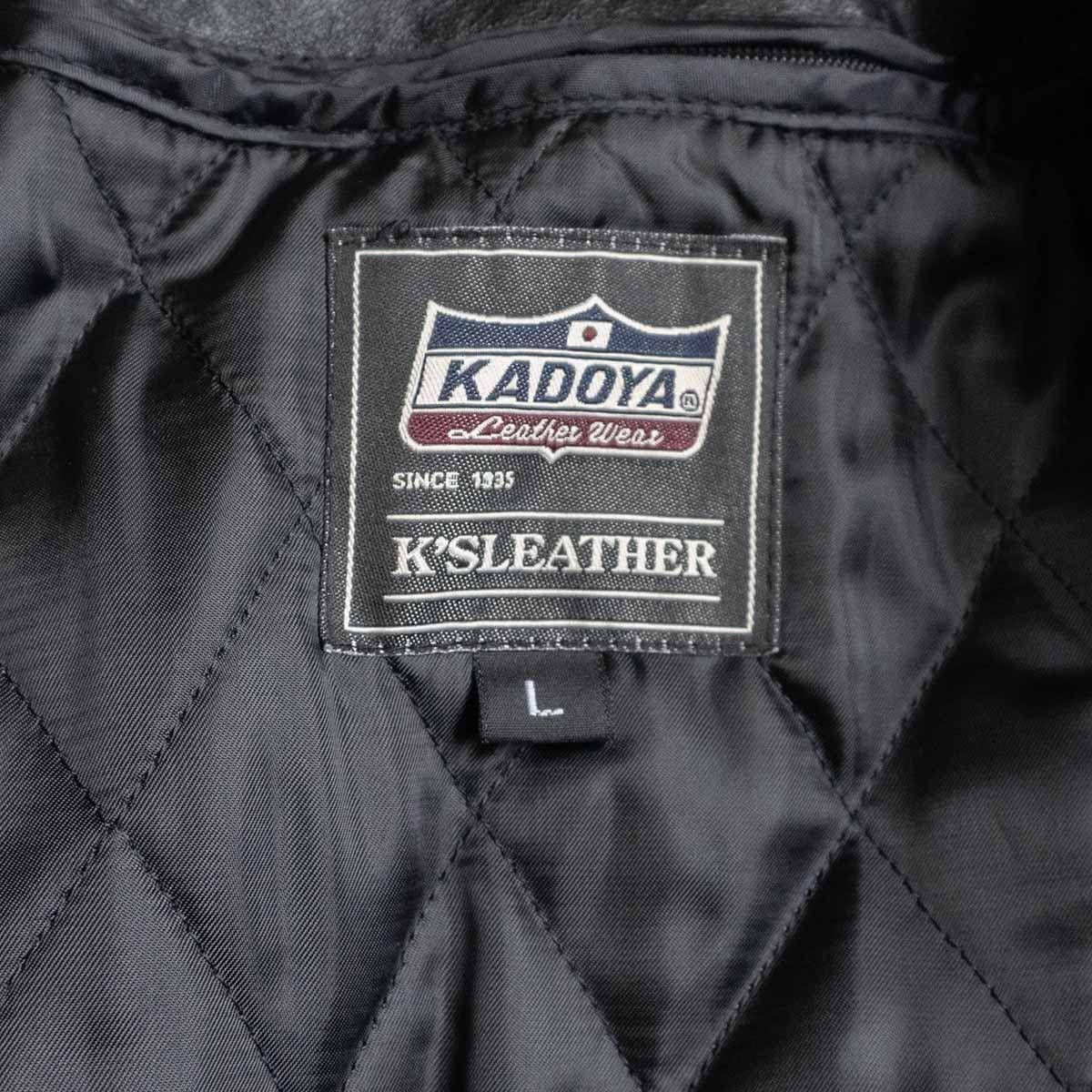 美品】KADOYA【EVO パデット ダブルライダースジャケット】L レザー
