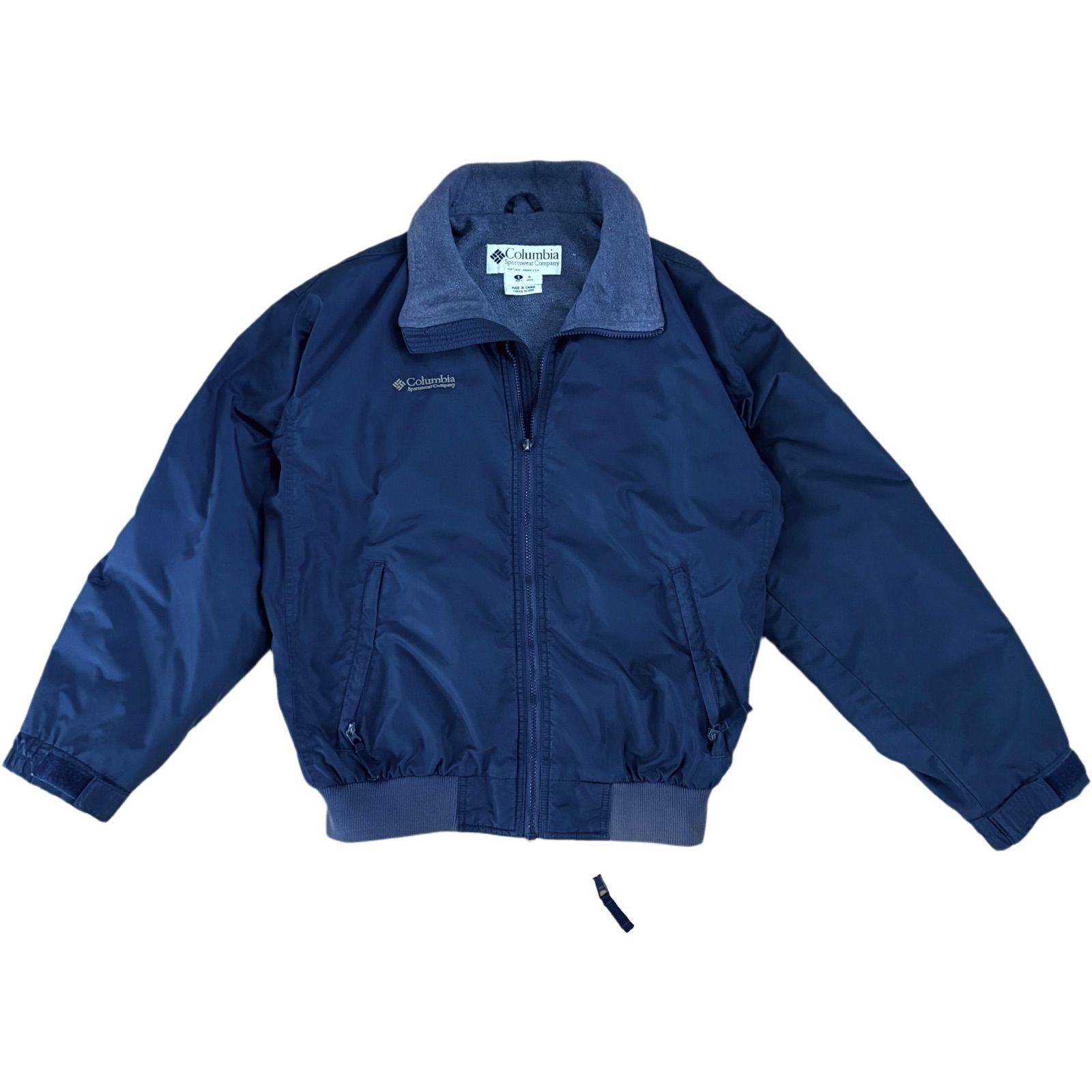90s~00s ヴィンテージ Columbia ナイロンジャケット フリース 裏起毛 S 