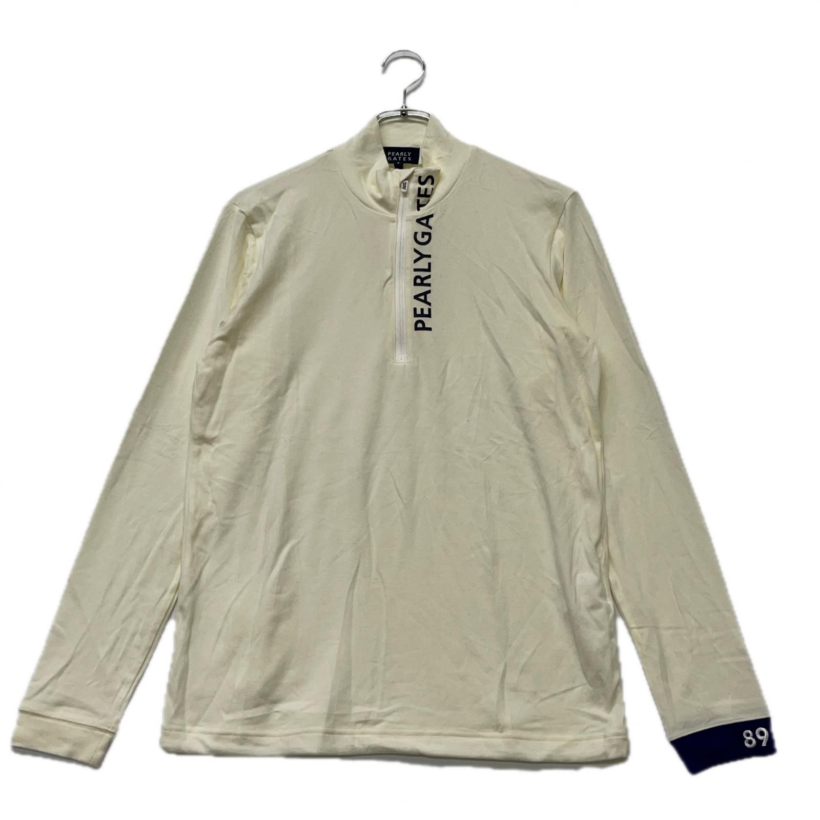 メンズ パーリーゲイツ PEARLY GATES 長袖シャツ 4 M 白 ホワイト ハーフジップ 起毛素材
