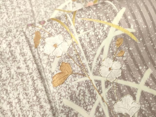 70%OFF 逸品　紗　夏物訪問着　たたき染 紗綾形地模様　芝花草　蝶々　刺繍仮 楽天市場】【中古】 訪問着 リサイクル 着物 正絹 袷 フォーマル