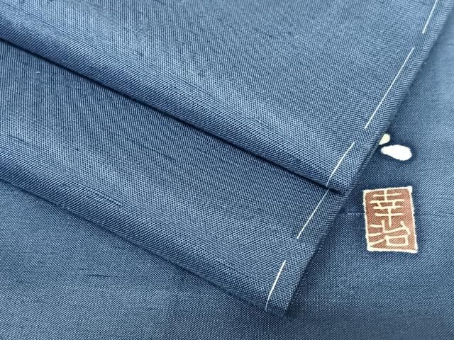 レア 逸品 あらと紬 総柄 総刺繍 茶屋辻模様 反端付き スコッチガード済 紬 総柄付け下げ 花と葉 - からん::アンティーク着物