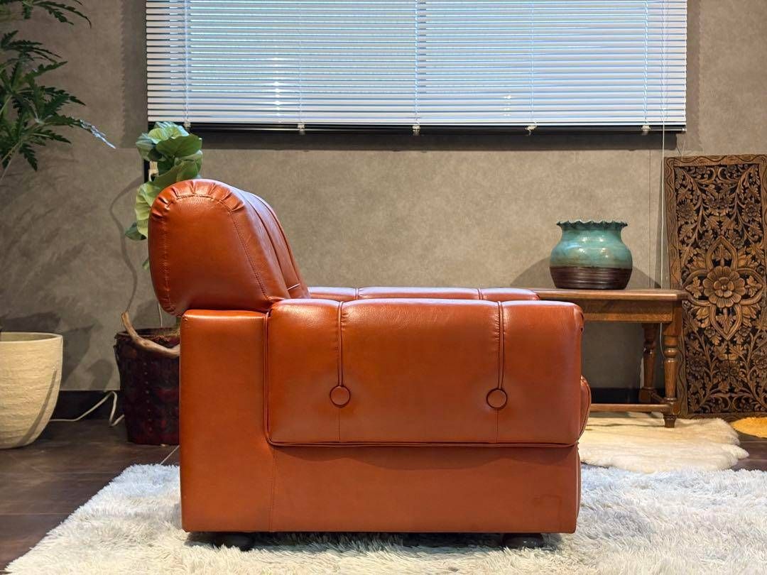 カリモク　karimoku オレンジソファ　タフティング　ヴィンテージ　SG カリモク karimoku オレンジソファ タフティング ヴィンテージ SG