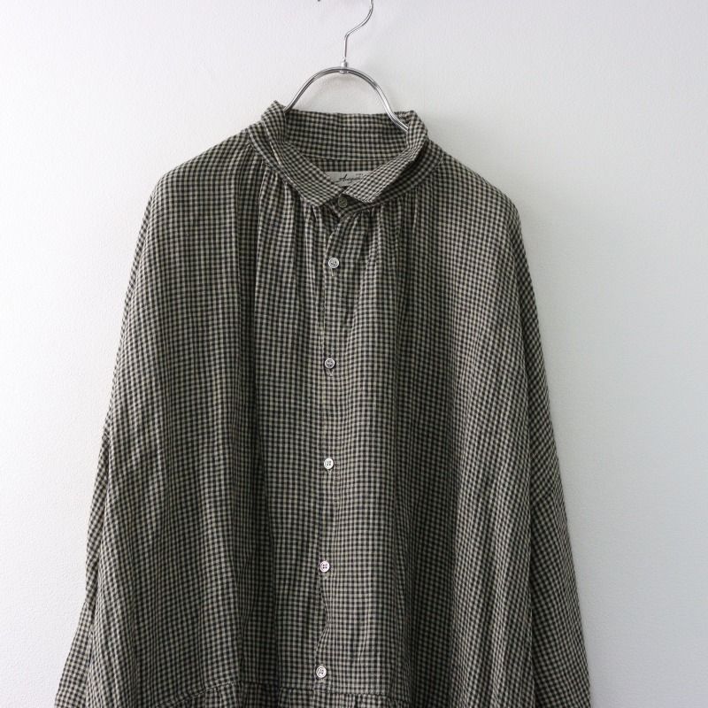 美品 イチアンティークス ICHI Antiquites リネン ギンガムチェック