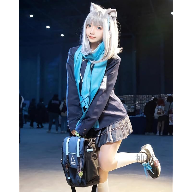 在庫 神併 砂狼シロコ コスプレ ウィッグ付き アビドス高等学校 ブルーアーカイブ コスプレ衣装 大人用 仮装 文化祭 イベント コスチューム ステージ服 Sunaookami Shiroko cosplay 砂狼シロコ ウィッグ付き 0