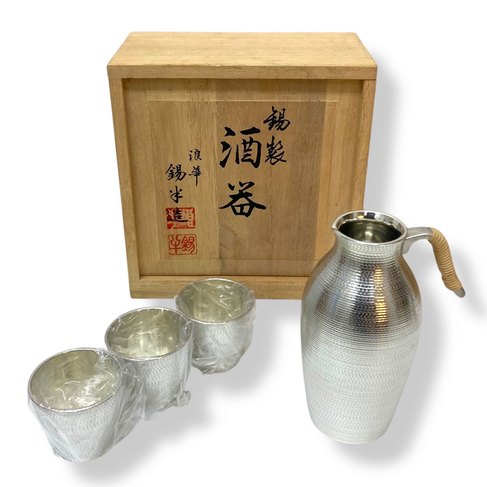 ひだり様専用】大阪 浪華 錫半造 錫製 酒器セット｜キッチン・食器