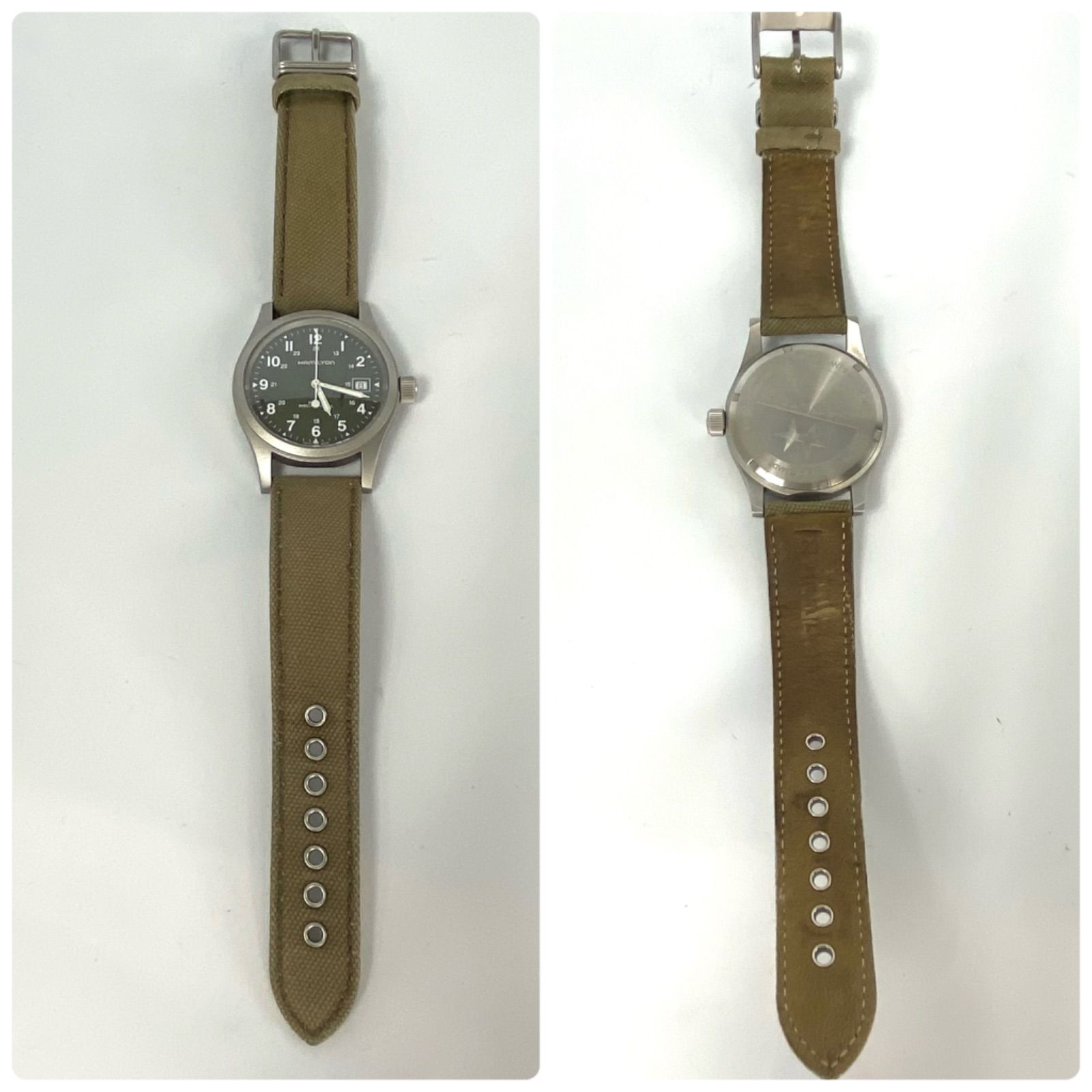 ハミルトン　カーキ 手巻き 元箱、替えベルトあり ハミルトン HAMILTON カーキ Khaki 33mm 手巻き ミリタリー
