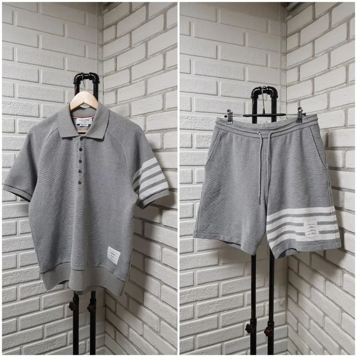 美品】ビームスエフ セットアップ スーツ ストライプ ダークグレー 97