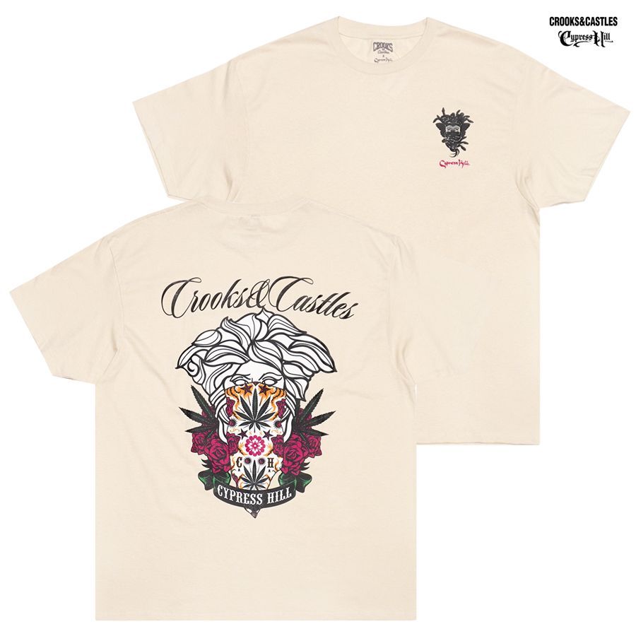CYPRESS HILL × CROOKS & CASTLES FLORAL MEDUSA Tシャツ【NATURAL 