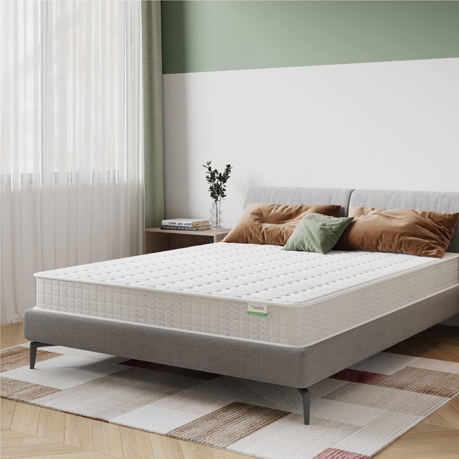 新着商品 純白の雲 ゼミダブル 底付き感無し 体圧分散 スプリングマットレス 線経2.0ｍｍ ベッドマットレス ポケットコイル 高反発マットレス 厚17cm せミダブル マットレス Novilla